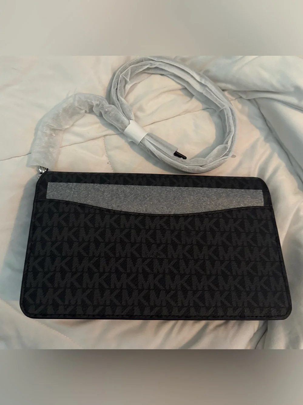 Michael Kors Jet Set Medium Signature Logo Black Signature Logo Crossbody Bag